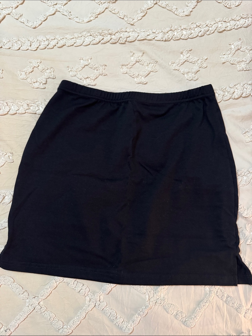 black mini skirt